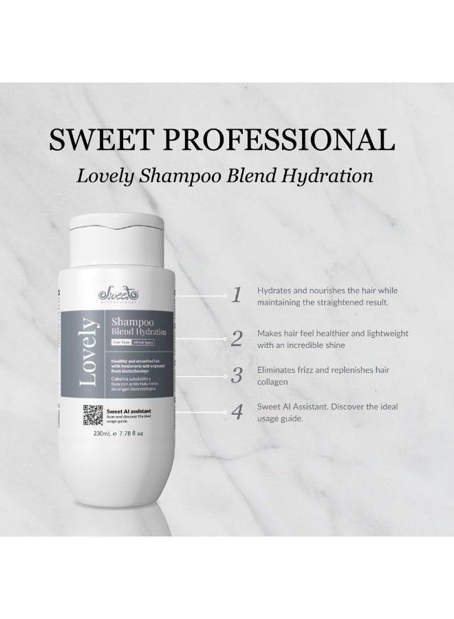 Sweet Professional Lovely Shampoo Blend Hydration 230ml – Moisturizing Hair Cleanser for Dry & Treated Hair, Softness, Shine & Manageability - Image 2